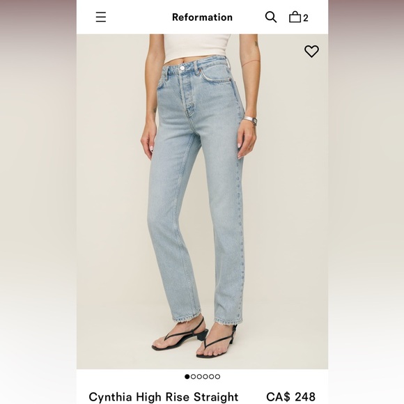 Reformation Cynthia High Rise Straight Jeans - Picture 1 of 2